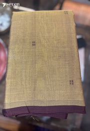 Kiva Signature Seven Handloom Brown/Maroon Bangalore Pure Cotton Saree - Seven Sarees - Saree - Seven Sarees