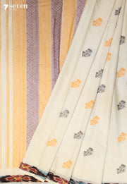 Kolume Signature Seven Handloom Off-White Bangalore Pure Cotton Saree - Seven Sarees - Saree - Seven Sarees