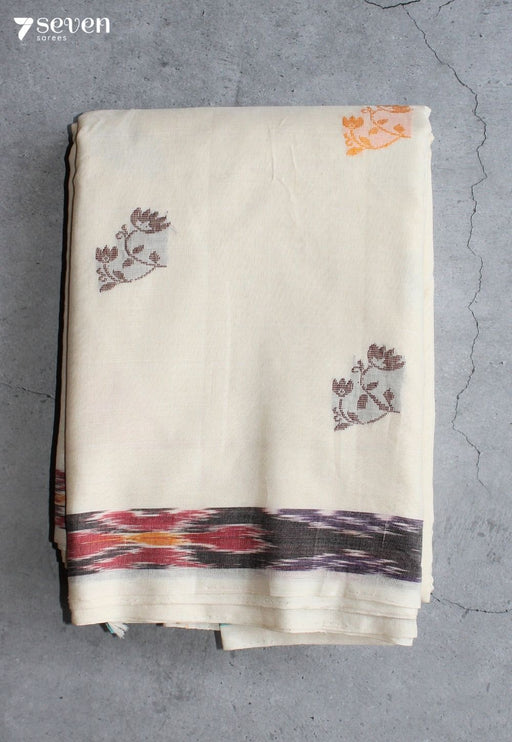 Kolume Signature Seven Handloom Off-White Bangalore Pure Cotton Saree - Seven Sarees - Saree - Seven Sarees