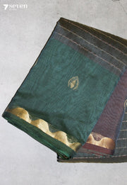 Kormeya Signature Seven Handloom Green Bangalore Pure Cotton Saree - Seven Sarees - Saree - Seven Sarees
