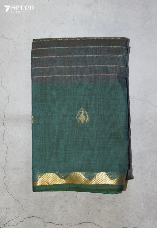Kormeya Signature Seven Handloom Green Bangalore Pure Cotton Saree - Seven Sarees - Saree - Seven Sarees
