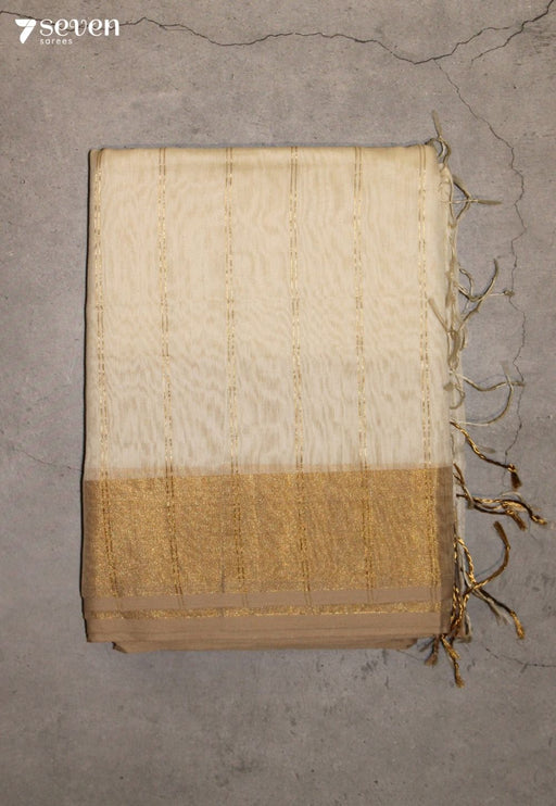 Kovanthi Maheshwari Handloom Off White Silk Cotton Saree - Seven Sarees - Seven Sarees