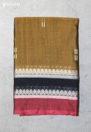 Koveli Signature Seven Handloom Mustard Bangalore Pure Cotton Saree - Seven Sarees - Saree - Seven Sarees