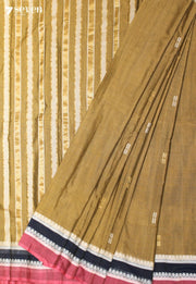 Koveli Signature Seven Handloom Mustard Bangalore Pure Cotton Saree - Seven Sarees - Saree - Seven Sarees