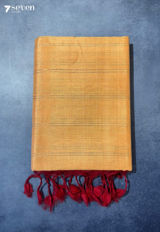 Kshama Mangalagiri Handloom Beige Vegan Silk Saree - Seven Sarees - Saree - Seven Sarees