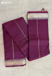 Kumkumam Signature Seven Handloom Maroon Bangalore Pure Cotton Saree - Seven Sarees - Saree - Seven Sarees