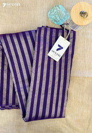 Kumud Sparkle Signature Seven Handloom Violet Bangalore Vegan Silk Saree - Seven Sarees - Saree - Seven Sarees