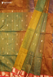 Kuralini Maheshwari Handloom Green Silk Cotton Saree - Seven Sarees - Seven Sarees