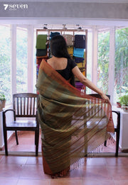 Kyra Signature Seven Handloom Green Bangalore Pure Cotton Saree - Seven Sarees - Saree - Seven Sarees