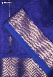 Lahira Maheshwari Handloom Blue Silk Cotton Saree - Seven Sarees - Seven Sarees
