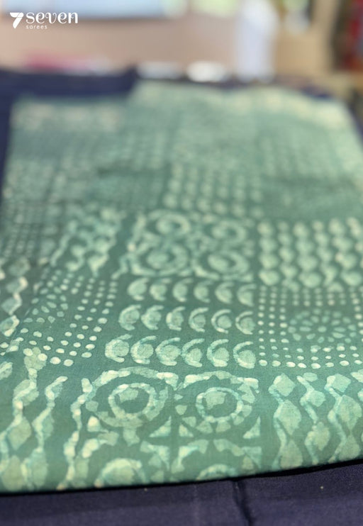 Lakehouse Laze Jaipur Blue Handblock 100% Cotton Saree - Seven Sarees - Saree - Seven Sarees