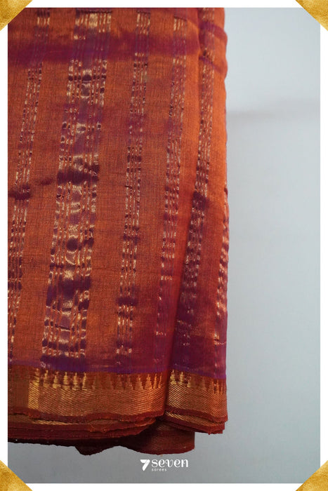 Lakmani Mangalagiri Handloom Gold Silk-Cotton Saree - Seven Sarees - Saree - Seven Sarees