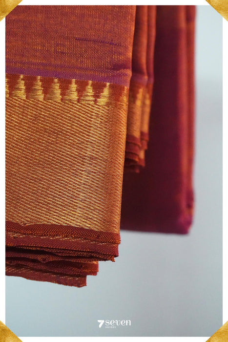 Lakmani Mangalagiri Handloom Gold Silk-Cotton Saree - Seven Sarees - Saree - Seven Sarees