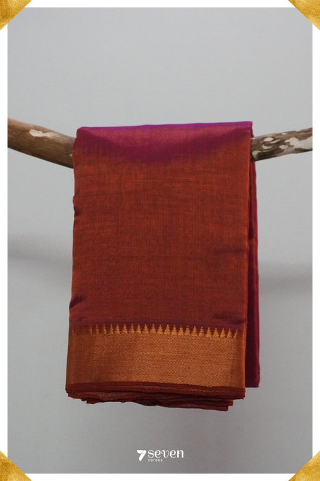 Lakmani Mangalagiri Handloom Gold Silk-Cotton Saree - Seven Sarees - Saree - Seven Sarees