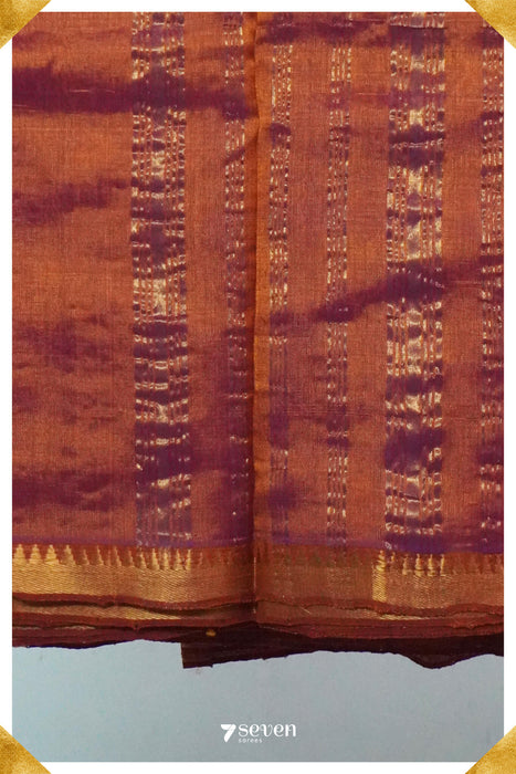 Lakmani Mangalagiri Handloom Gold Silk-Cotton Saree - Seven Sarees - Saree - Seven Sarees