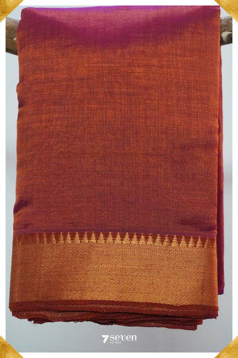 Lakmani Mangalagiri Handloom Gold Silk-Cotton Saree - Seven Sarees - Saree - Seven Sarees