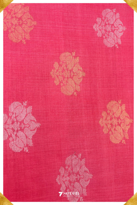 Lantana Chattisgarh Red Pure Kosa Silk Saree|Silk Mark Certified - Seven Sarees - Saree - Seven Sarees