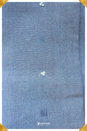 Larkspur Chattisgarh Blue Pure Kosa Silk Saree|Silk Mark Certified - Seven Sarees - Saree - Seven Sarees