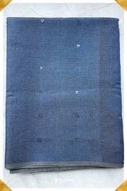 Larkspur Chattisgarh Blue Pure Kosa Silk Saree|Silk Mark Certified - Seven Sarees - Saree - Seven Sarees