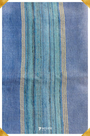 Larkspur Chattisgarh Blue Pure Kosa Silk Saree|Silk Mark Certified - Seven Sarees - Saree - Seven Sarees