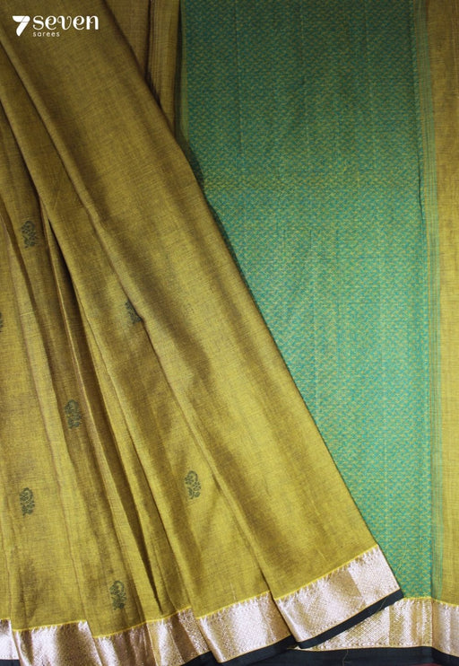 Lavinika Signature Seven Handloom Green Bangalore Pure Cotton Saree - Seven Sarees - Saree - Seven Sarees