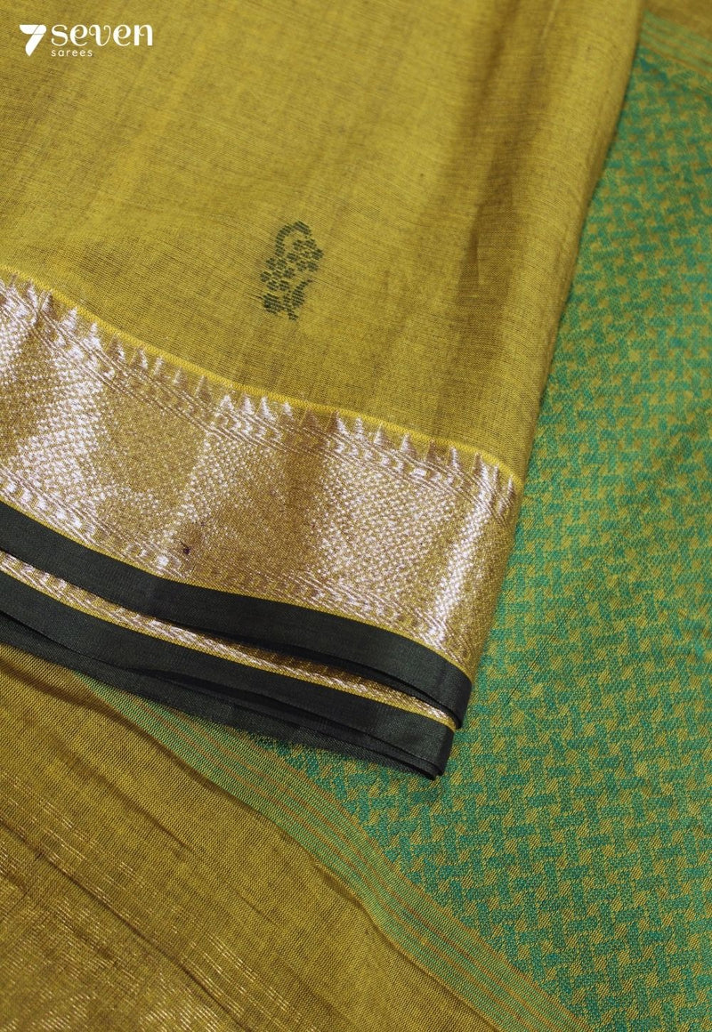 Lavinika Signature Seven Handloom Green Bangalore Pure Cotton Saree - Seven Sarees - Saree - Seven Sarees