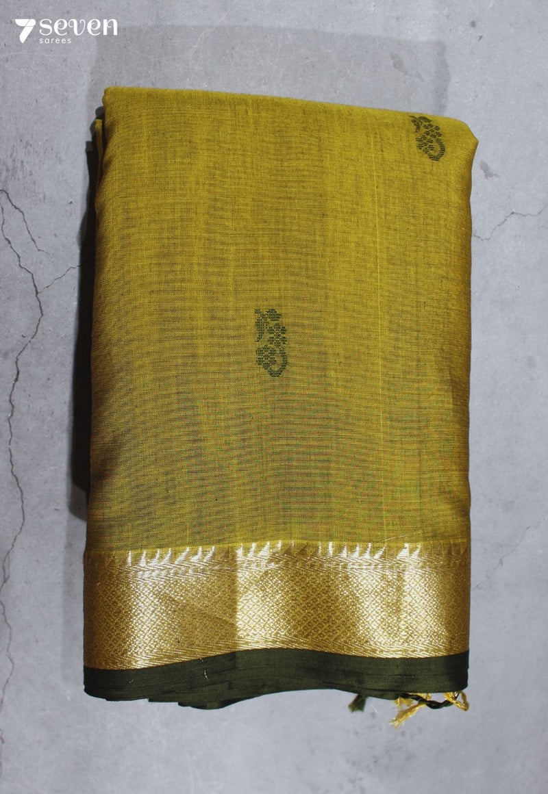 Lavinika Signature Seven Handloom Green Bangalore Pure Cotton Saree - Seven Sarees - Saree - Seven Sarees