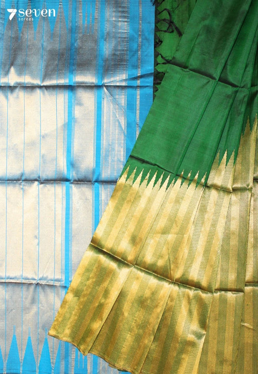 Lenora Signature Seven Handloom Green Bangalore Pure Silk Saree|Silk Mark Certified - Seven Sarees - Saree - Seven Sarees