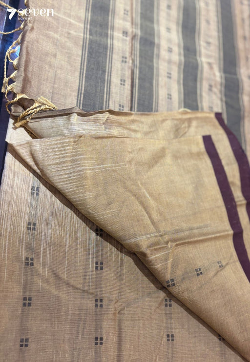 Lira Signature Seven Handloom Brown/Maroon Bangalore Pure Cotton Saree - Seven Sarees - Saree - Seven Sarees