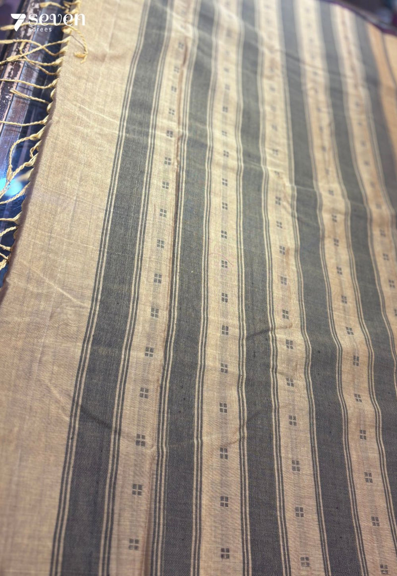 Lira Signature Seven Handloom Brown/Maroon Bangalore Pure Cotton Saree - Seven Sarees - Saree - Seven Sarees