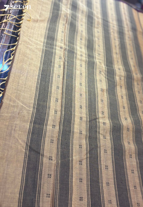 Lira Signature Seven Handloom Brown/Maroon Bangalore Pure Cotton Saree - Seven Sarees - Saree - Seven Sarees