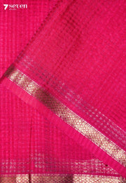 Liraya Maheshwari Handloom Red Silk Cotton Saree - Seven Sarees - Seven Sarees