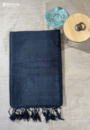 Loham Mangalagiri Handloom Black Vegan Silk Saree - Seven Sarees - Saree - Seven Sarees