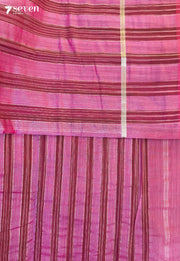 Lotus Haze Signature Seven Handloom Pink Bangalore Vegan Silk Saree - Seven Sarees - Saree - Seven Sarees
