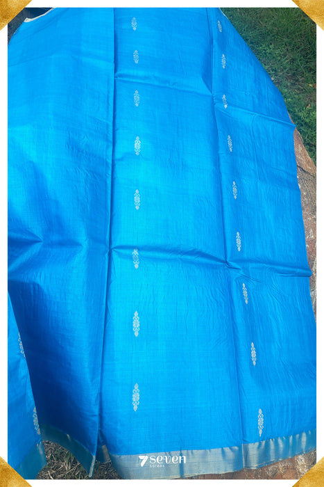 Lupine Chattisgarh Blue Pure Kosa Silk Saree|Silk Mark Certified