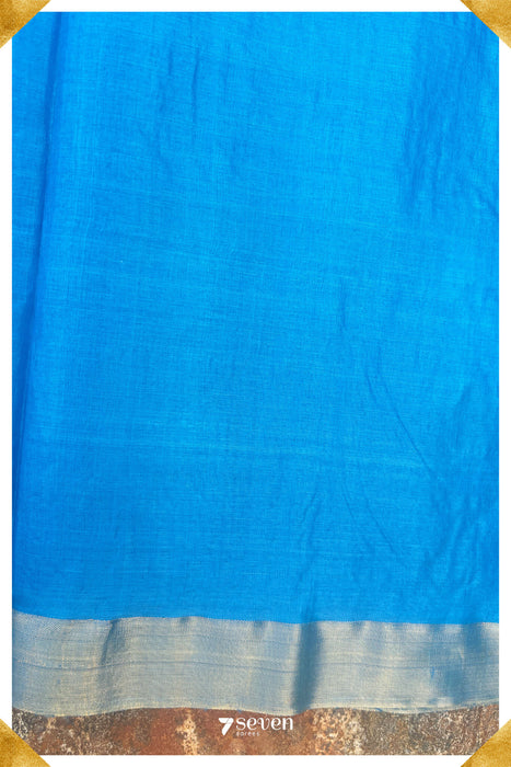 Lupine Chattisgarh Blue Pure Kosa Silk Saree|Silk Mark Certified