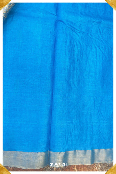 Lupine Chattisgarh Blue Pure Kosa Silk Saree|Silk Mark Certified