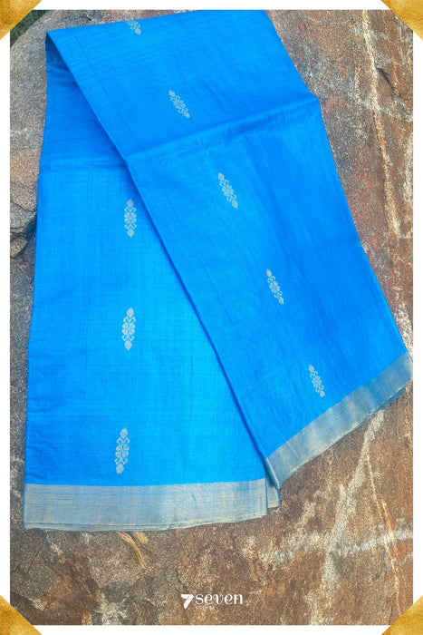 Lupine Chattisgarh Blue Pure Kosa Silk Saree|Silk Mark Certified