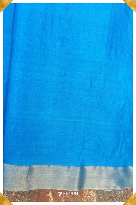 Lupine Chattisgarh Blue Pure Kosa Silk Saree|Silk Mark Certified - Seven Sarees - Saree - Seven Sarees