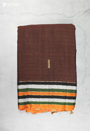 Maadhul Signature Seven Handloom Brown Bangalore Vegan Silk Saree - Seven Sarees - Saree - Seven Sarees