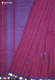 Maalavi Signature Seven Handloom Pink Bangalore Pure Cotton Saree - Seven Sarees - Saree - Seven Sarees