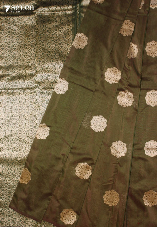 Maalira Signature Seven Handloom Green Bangalore Pure Silk Cotton Saree - Seven Sarees - Saree - Seven Sarees