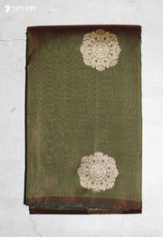 Maalira Signature Seven Handloom Green Bangalore Pure Silk Cotton Saree - Seven Sarees - Saree - Seven Sarees