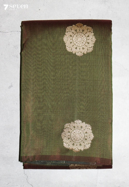 Maalira Signature Seven Handloom Green Bangalore Pure Silk Cotton Saree - Seven Sarees - Saree - Seven Sarees