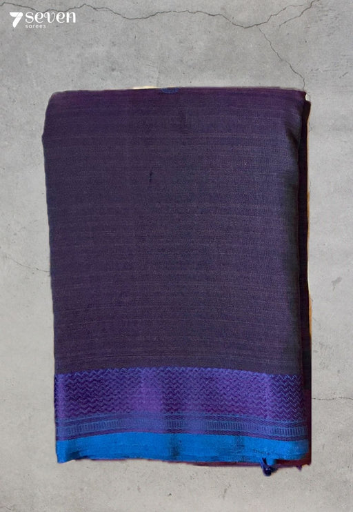 Maalvya Signature Seven Handloom Purple Bangalore Pure Cotton Saree - Seven Sarees - Saree - Seven Sarees