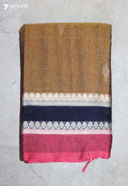 Maanira Signature Seven Handloom Brown Bangalore Pure Cotton Saree - Seven Sarees - Saree - Seven Sarees