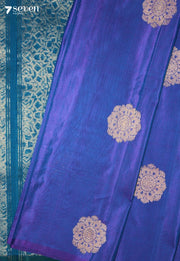 Maanvya Signature Seven Handloom Blue Bangalore Pure Silk Cotton Saree - Seven Sarees - Saree - Seven Sarees