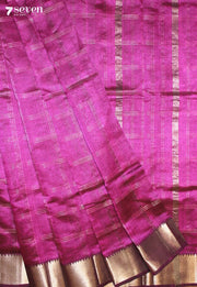 Madhiraa Mangalagiri Handloom Pink Silk Cotton Checked Saree - Seven Sarees - Saree - Seven Sarees