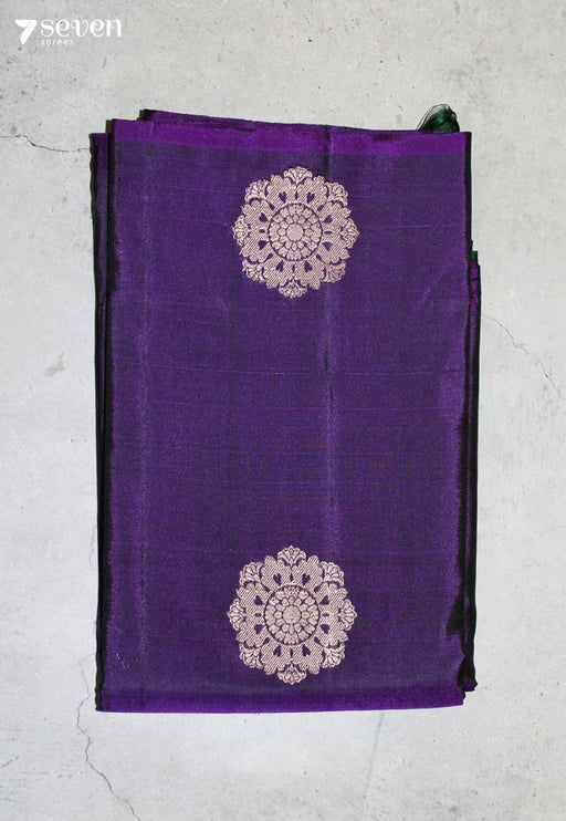 Maevaya Signature Seven Handloom Purple Bangalore Pure Silk Saree|Silk Mark Certified - Seven Sarees - Saree - Seven Sarees