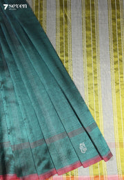 Maharajika Signature Seven Handloom Green Bangalore Vegan Silk Saree - Seven Sarees - Saree - Seven Sarees